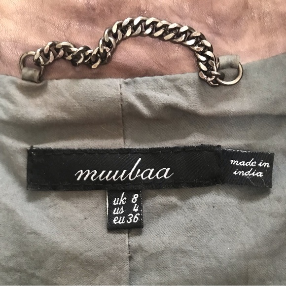 Muubaa Distressed Cropped Leather Jacket with Removable Sleeves - Picture 5 of 8